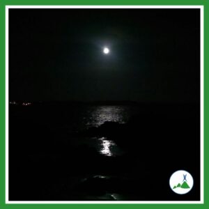The moon at night reflected in the sea - Isle of Iona