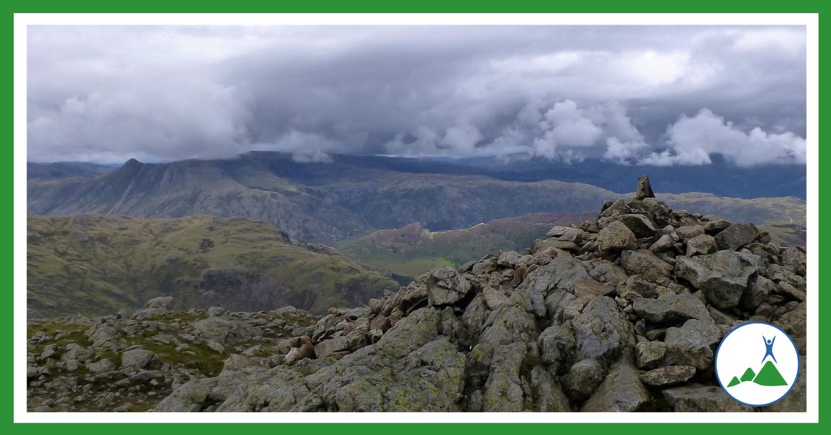 Extreme adventure: View north from Wetherlam, Lake District, UK